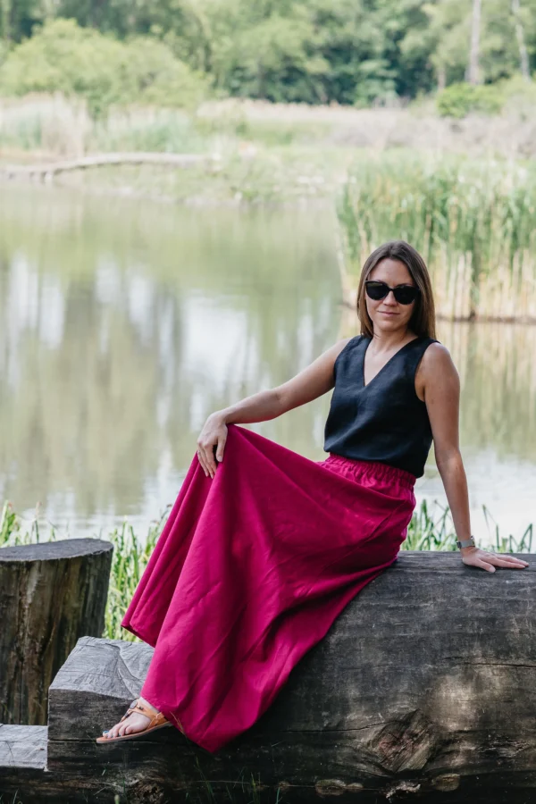 Długa spódnica magenta